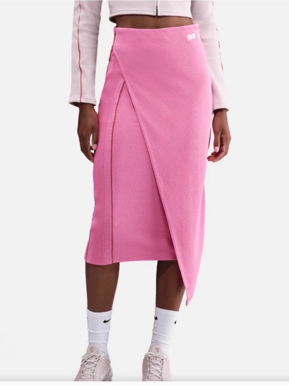 Nike Pink Asymmetric Midi Skirt